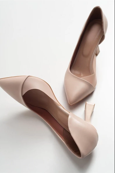 Potinonline 0653 Kadın Yanı Şeffaf Açık Stiletto Topuklu Ayakkabı - 6