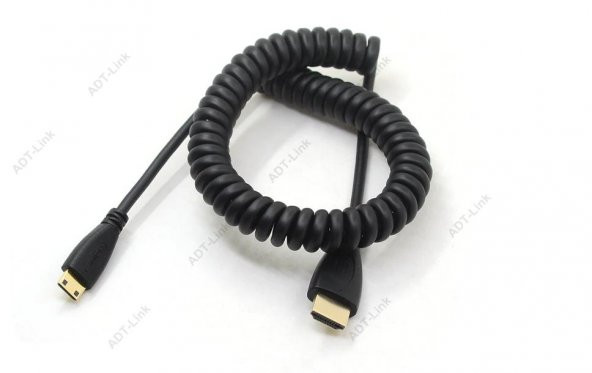 İnce Yüksek Hızlı Mini HDMI Sarmal Spiral Kablo 4K * 2K