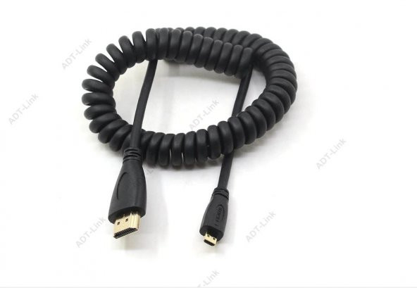 İnce Yüksek Hızlı Micro HDMI Sarmal Spiral Kablo 4K * 2K