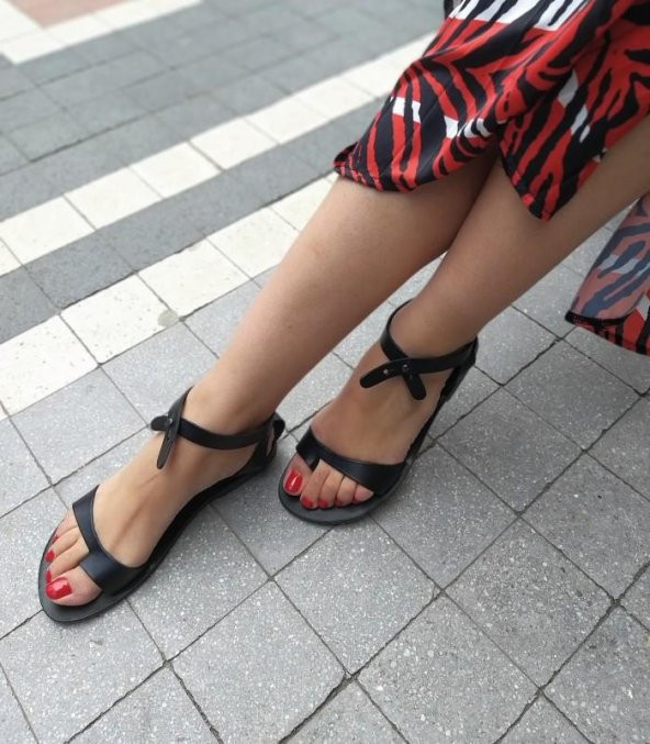 2055 Topukla Kadın Deri Sandalet - 8