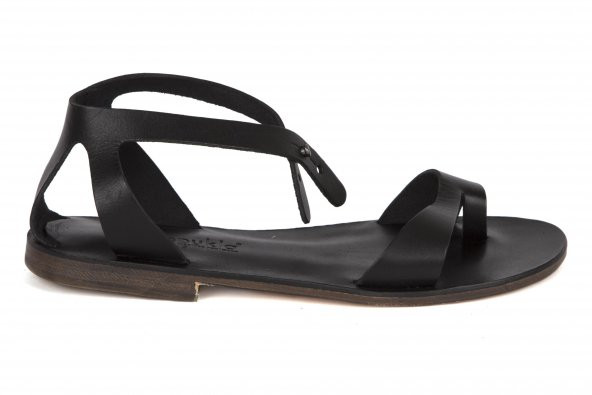 2055 Topukla Kadın Deri Sandalet - 10