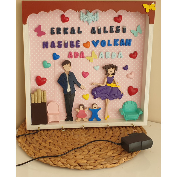 Kişiye Özel Işıklı Ahşap Anahtarlık - 2
