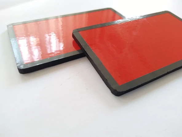 ARKA KASA REFLEKTÖRÜ 12X7cm (2 ADET) DİKDÖRTGEN YAPIŞTIRMALI KIRMIZI, KEDİGÖZÜ - Resim 4