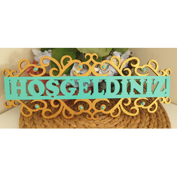 HOŞGELDİNİZ Ahşap Kapı Süsü - 2