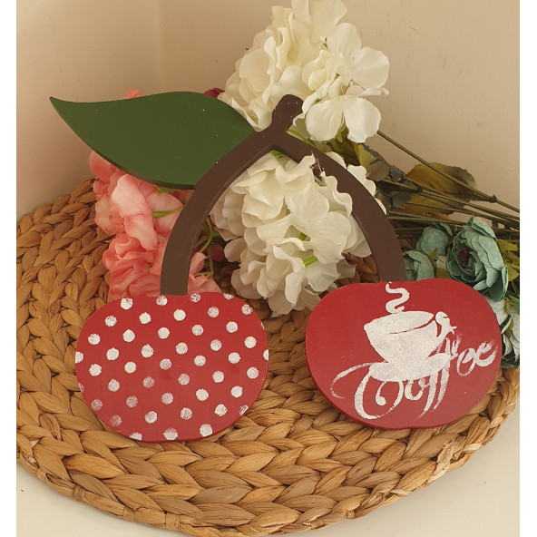 Kiraz Coffee Baskılı Ahşap Nihale - 3
