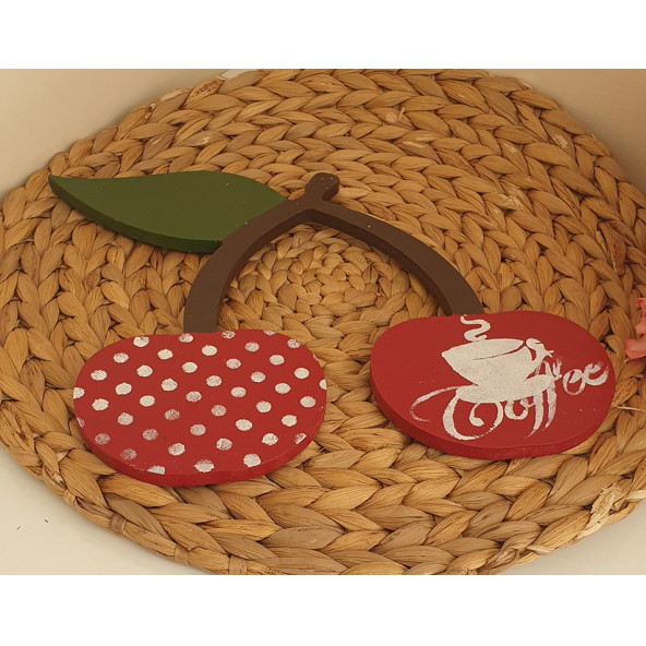 Kiraz Coffee Baskılı Ahşap Nihale - 5