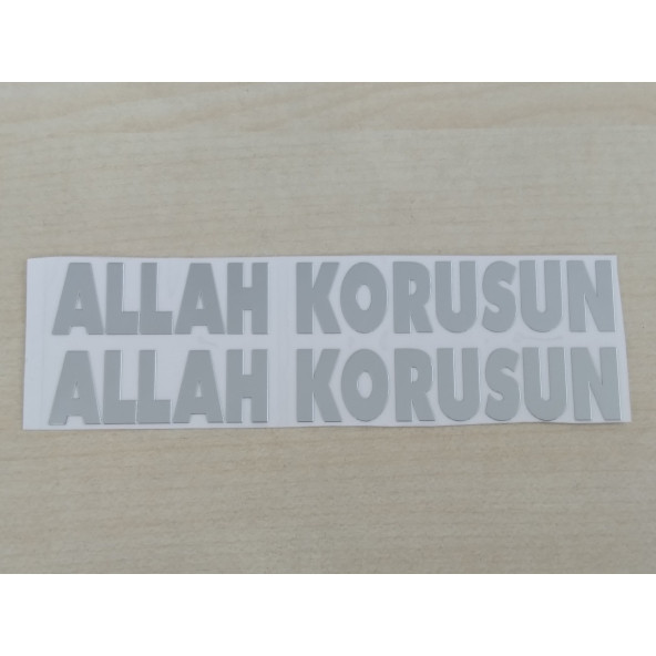 ALLAH KORUSUN STİCKER 10x1,5cm METALİK (2Lİ FİYAT) ALLAH KORUSUN YAZISI, ALLAH KORUSUN ETİKETİ ÇIKARTMASI