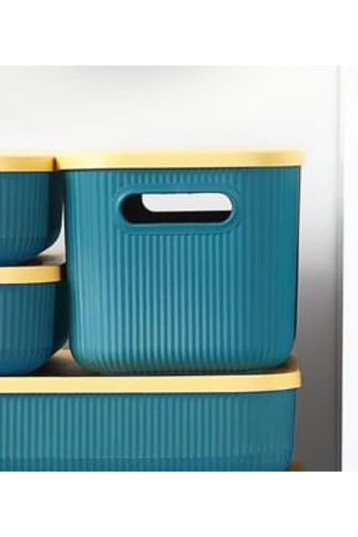 2 Adet Yeşil Storage 13 Lt Kapaklı Kutu Oyuncak, Hobi Dolap Içi Düzenleyici - Patates Saklama Kutusu - Resim 5