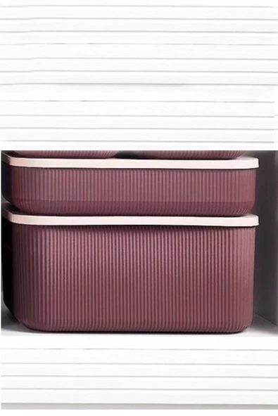 1 Adet Storage 13 Lt Mor Çok Amaçlı Dolap Içi Düzenleyici Kapaklı Kutu, Dekoratif Saklama Kutusu - 3