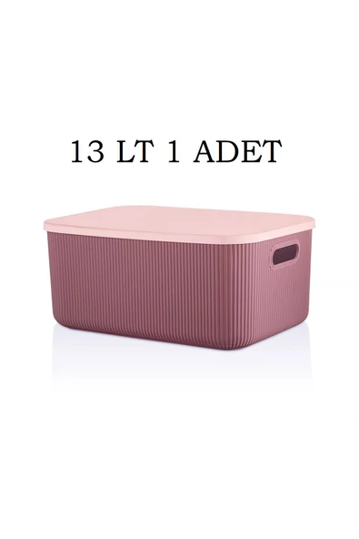 1 Adet Storage 13 Lt Mor Çok Amaçlı Dolap Içi Düzenleyici Kapaklı Kutu, Dekoratif Saklama Kutusu - 2