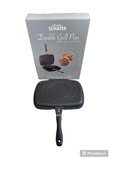 Double Grill Pan 34 Cm Çift Taraflı Tava - Ayrılabilen Ikiz Balık Tavası Buharda Tavuk - Resim 2