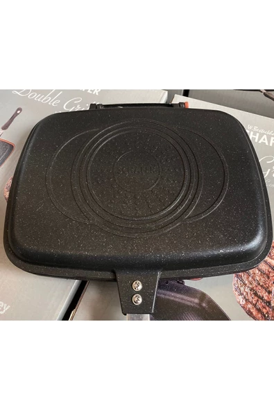 Double Grill Pan 34 Cm Çift Taraflı Tava - Ayrılabilen Ikiz Balık Tavası Buharda Tavuk - Resim 4