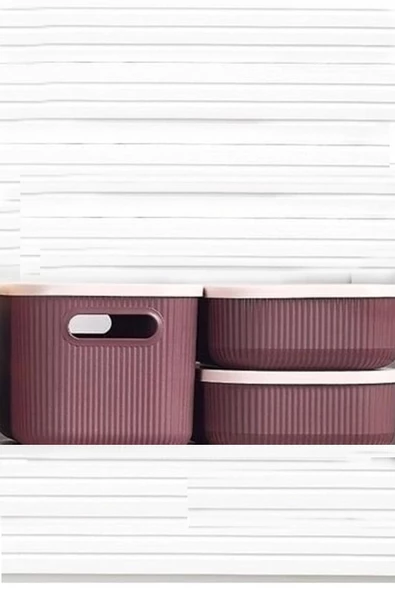 1 Adet Storage 6 lt Mor Çok Amaçlı Dolap Içi Düzenleyici Kapaklı Kutu Dekoratif Saklama Kutusu