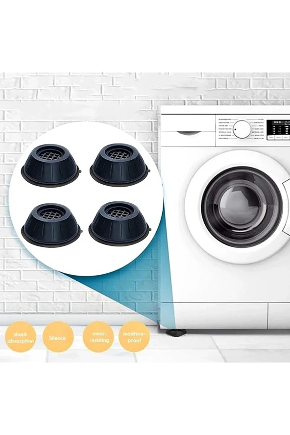 Beyaz Eşya Altlığı Ayağı 4 Adet Çamaşır Bulaşık Makinası Buzdolabı Yükseltici Titreşim Önleyici