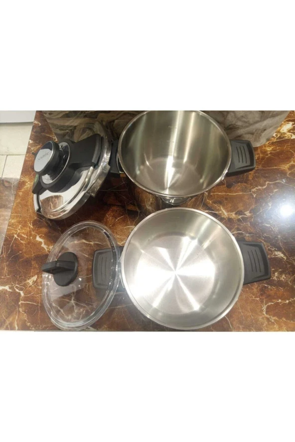 Compact 4+6.5 Lt 2'li Düdüklü Tencere Takımı - Siyah - 4