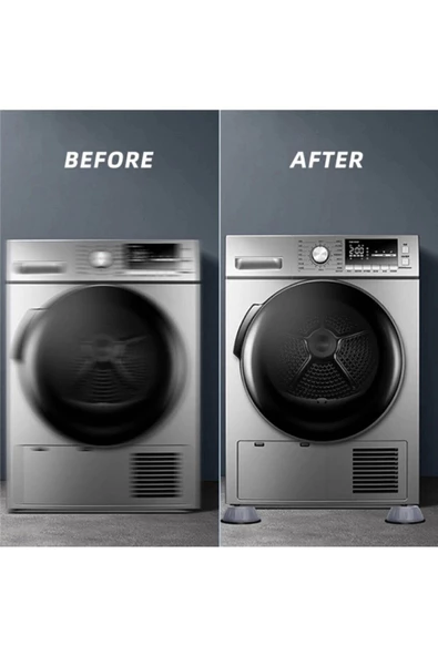 Beyaz Eşya Altlığı Ayağı 4 Adet Çamaşır Bulaşık Makinası Buzdolabı Yükseltici Titreşim Önleyici - 3