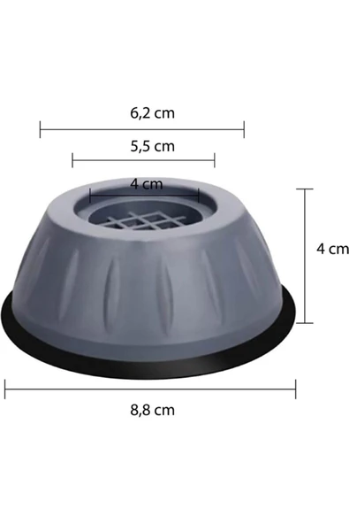 Beyaz Eşya Altlığı Ayağı 4 Adet Çamaşır Bulaşık Makinası Buzdolabı Yükseltici Titreşim Önleyici - 6