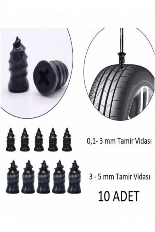 Oto Lastik Tamir Kiti Vida Seti 10 Parça - Resim 3