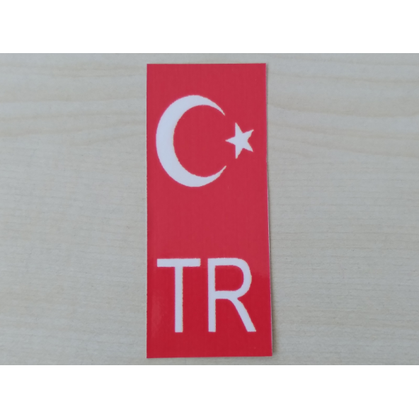 TR PLAKA STİCKER 10,5x4,5cm KIRMIZI AY YILDIZ TR STİCKER, TR ETİKETİ, TR ÇIKARTMASI, PLAKA ARMASI