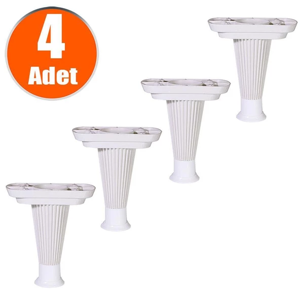 Mobilya Kanepe Puf Sehpa Ayağı Beyaz Baza Ayak 15 Cm (4 ADET)