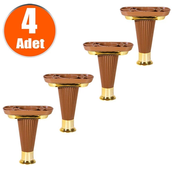 Nitra Mobilya Kanepe Koltuk Ünite Ayağı 15 Cm Kahve Gold Baza Ayakları (4 ADET)
