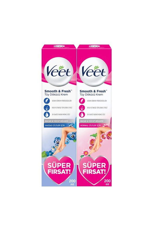 Tüy Dökücü Krem Bacak & Vücut Bölgesi Hassas 200ml + Normal Ciltler 200ml Süper Fırsat Paketi - 9