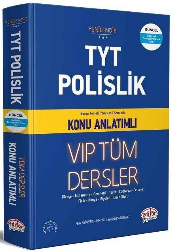 TYT Polislik VIP Tüm Dersler Konu Anlatımlı Editör Yayınevi