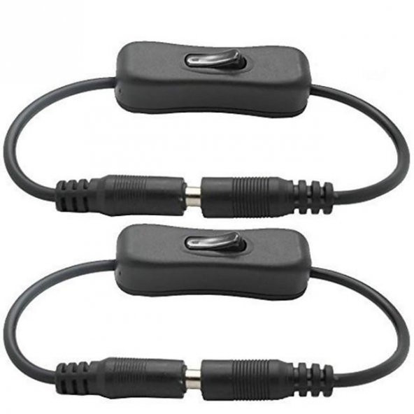 5.5x2.5 mm ON/OFF Anahtarlı Adaptör Uzatma Kablosu - 20 cm