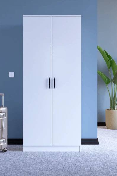 ABETE MOBİLYA 2 Kapılı Geniş Gardırop Komodin 3 Çekmeceli Şifonyer Takım / Beyaz - 3