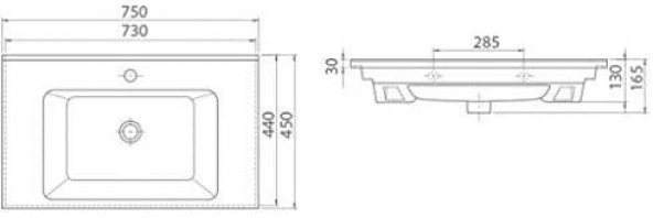 Turkuaz Cerastyle Arte Etajer Uyumlu Lavabo 75x45 Cm - 5