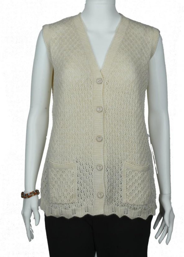 Altı Fırfırlı Spor Model Triko yelek - 4