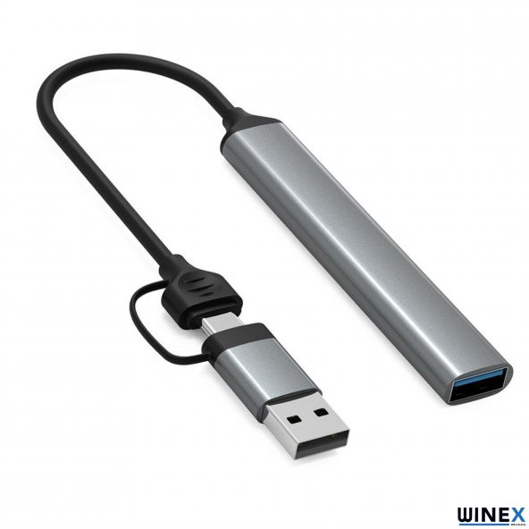 Winex 4in1 UsbA ve Type-C To UsbA 3.01 Çoklayıcı Hub Adaptör - 6