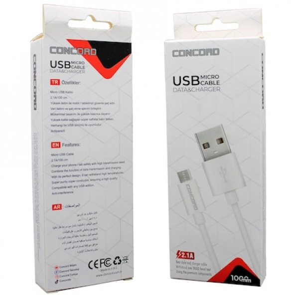 Concord C321 Micro USB2.0 Data Kablo 1M