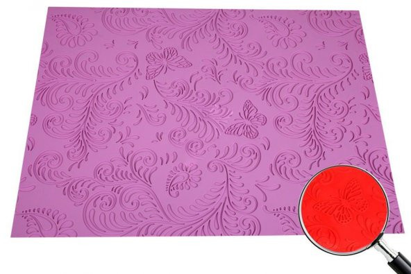 SİLİKON MAT - SİLPAT KELEBEK DESEN BÜYÜK 38*58 CM