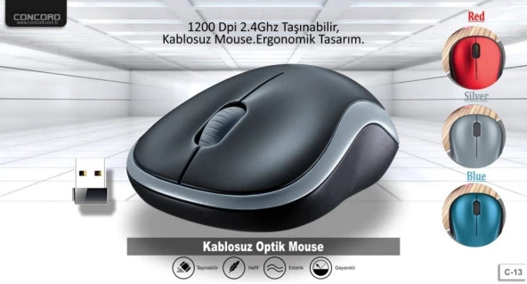 Concord C13 Wireless Kablosuz Mouse 1200 Dpi - 7