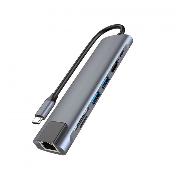 Winex 7in1 USB Type-C Hub Port Adaptör HDMI USB Ethernet PD Girişli