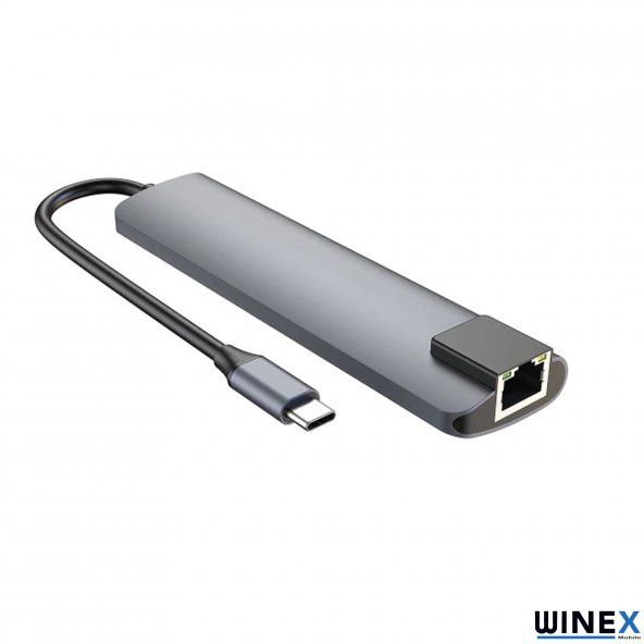 Winex 7in1 USB Type-C Hub Port Adaptör HDMI USB Ethernet PD Girişli - 3