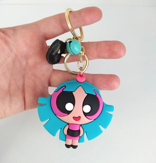 Powerpuff Girls Silikon Karikatür Anahtarlık Çanta Süsü Oyuncak - 3