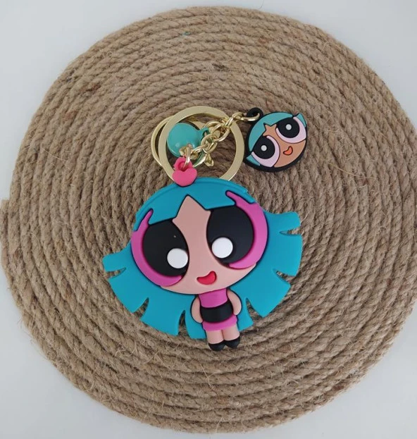 Powerpuff Girls Silikon Karikatür Anahtarlık Çanta Süsü Oyuncak