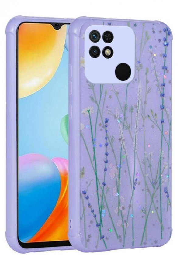 Xiaomi Redmi 10C Kılıf Kamera Korumalı Simli Renkli Tasarım Silikon - 5