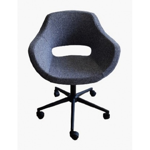 Çalışma Sandalyesi Siyah Konik Ayaklı Döküm Süngerli - Resim 2