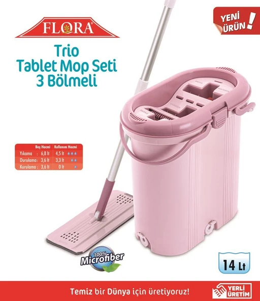Omnisoft FLR F404 Trio Tablet Mikrofiber Mop Seti 3 Bölmeli - 5