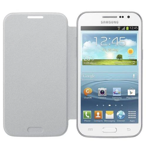 Samsung i8552 Galaxy Win Orjinal Flip Cover Kılıf Beyaz EF-FI855BWEGWW - Resim 2