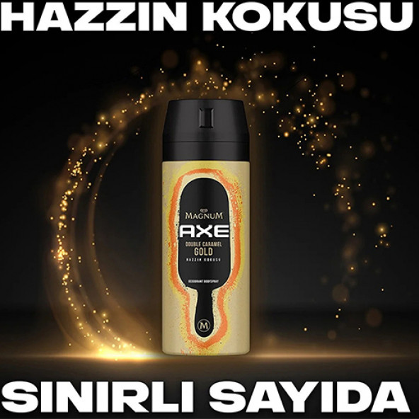 Axe Magnum Erkek Deodorant Sprey Double Caramel Gold Hazzın Kokusu 150 Ml 2'li Set - 3