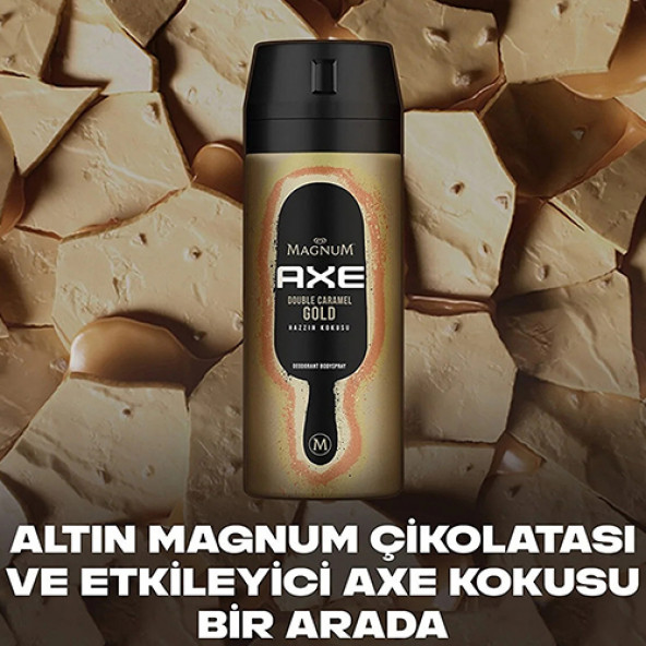 Axe Magnum Erkek Deodorant Sprey Double Caramel Gold Hazzın Kokusu 150 Ml 2'li Set - 4