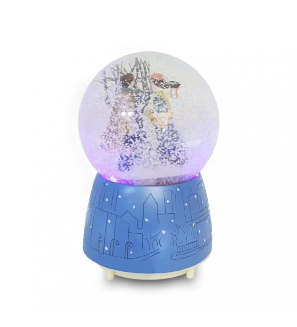Aşıklar Ağaçlı Müzikli, Işıklı Büyük Boy Kar Küresi - Resim 2