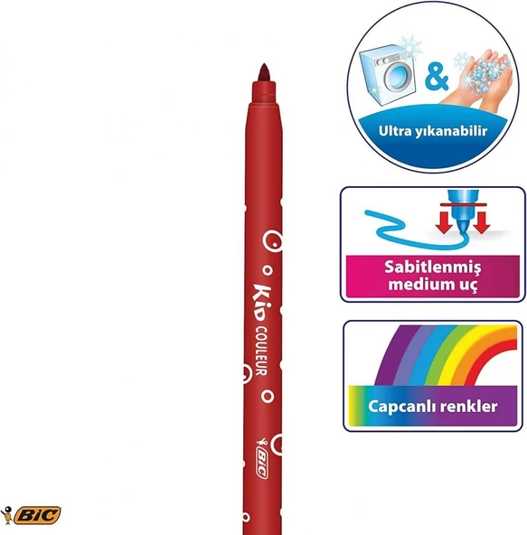 Bic Kids Kid Couleur 24'lü Keçeli Boya Kalemi /841800 - Resim 2