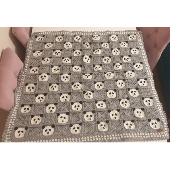 Panda Erkek Bebek Battaniyesi & Yastık Takımı - 3