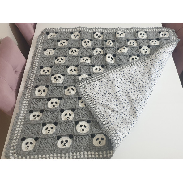 Panda Erkek Bebek Battaniyesi & Yastık Takımı - 4