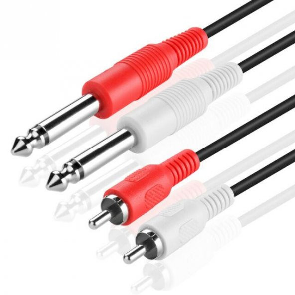 2x RCA to 2x 6.3 mm Mono Kablo 3 Metre ürün görseli